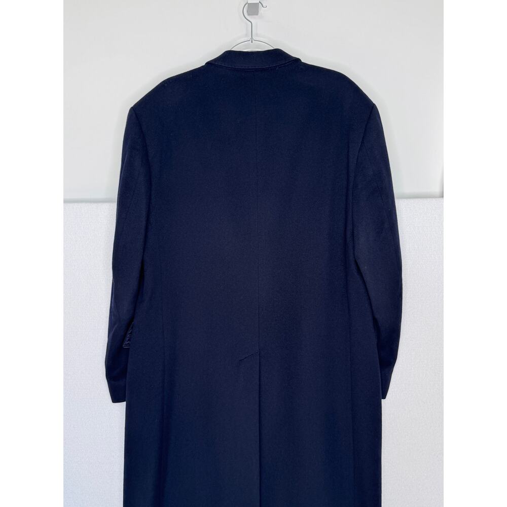 Vintage 90s Edward Pelger Navy Wool Double Breasted Overcoat XL - Picture 16 of 16